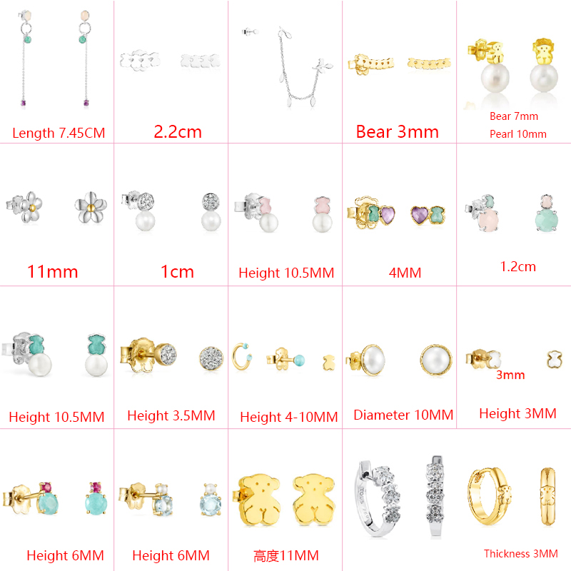

Fahmi 2022 New Style 100% 925 Sterling Silver cute Bear Trend Fashion Ladies Beautiful Classic Earrings Jewelry Factory Direct Wholesale