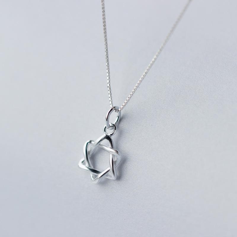 

Hollow 925sterling-silver Open Solomon Star of David Magen Hebrew Shield Necklace Pendant Je Star Symbol GTLX456