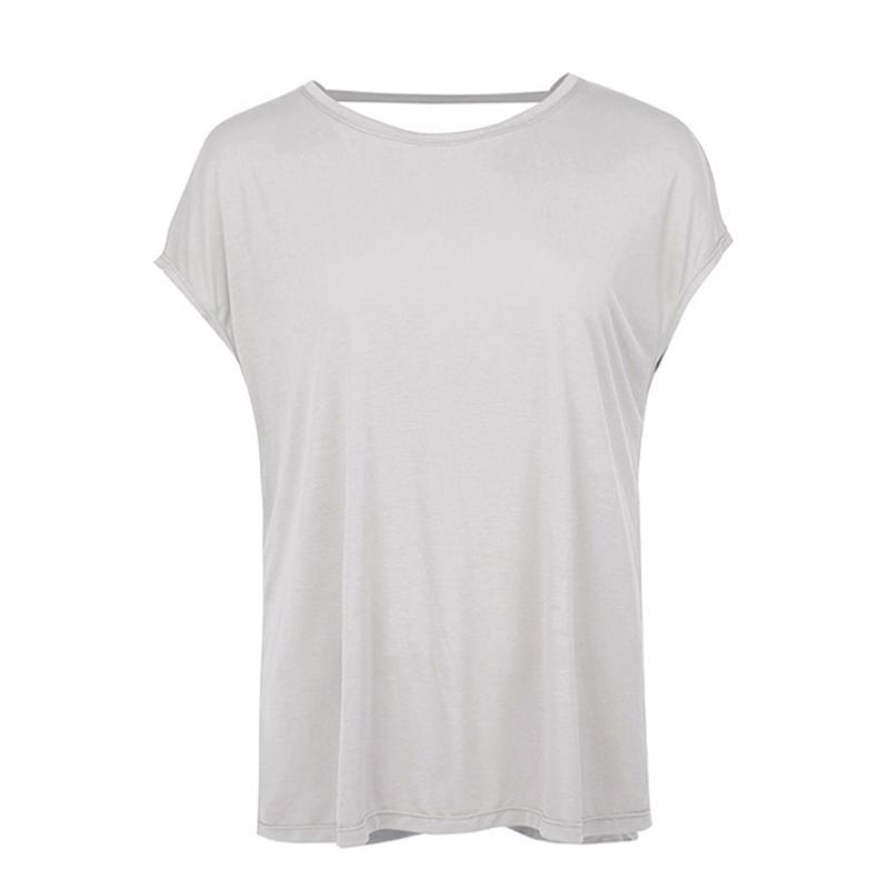 

Plus size Women Sport Top Yoga T-Shirt Fitness Loose Top Yoga Shirt Short Sleeve Workout Tops Fitness Running Sportswear, Gray green