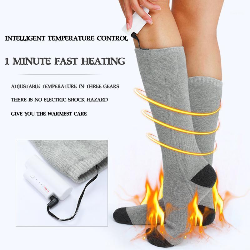 

2020 High Quality Smart Heating Socks Unisex Thickened Breathable Winter 3 Levels Adjustment Long Tube Electric Heated Sock1, As photo