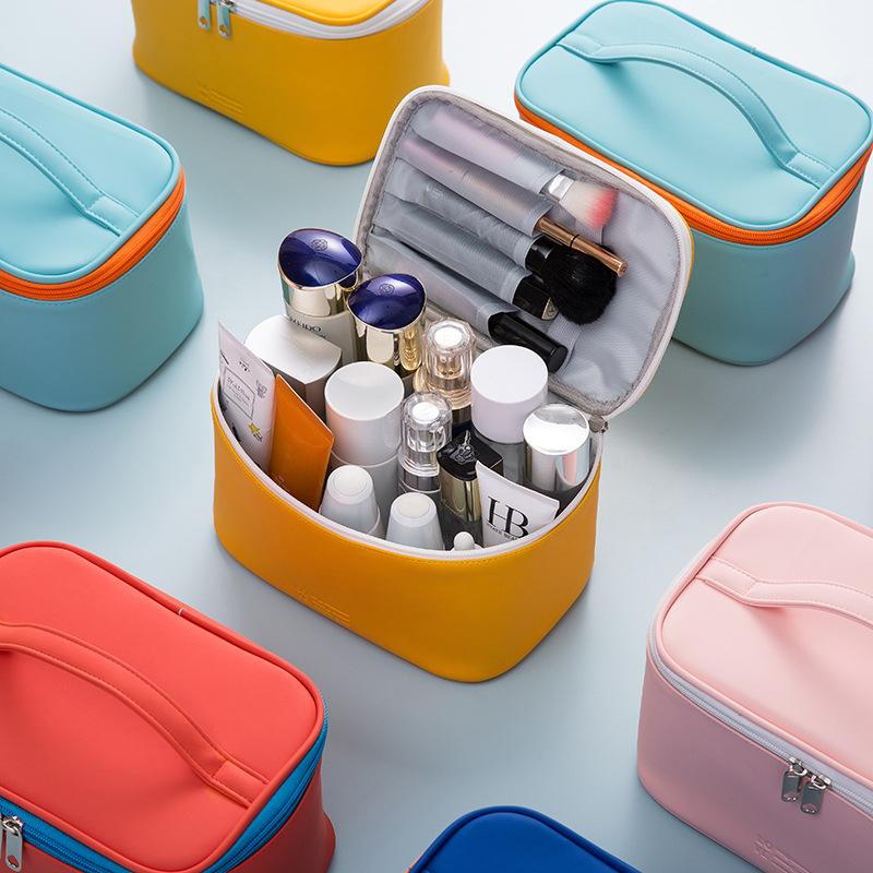 

Candy Colors Women Cosmetic Bag Make Up Organizer Travel Make Up Necessaries Organizer Zipper Makeup Case Pouch Toiletry Kit Bag, Blue