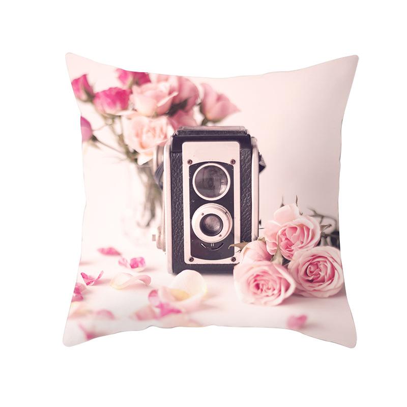 

Home Decoration 45*45 CM Cushion Cover Flowers Perfume Camera Super Soft Chair Cushion Case For Sofa Pillow Case Pillow Cover