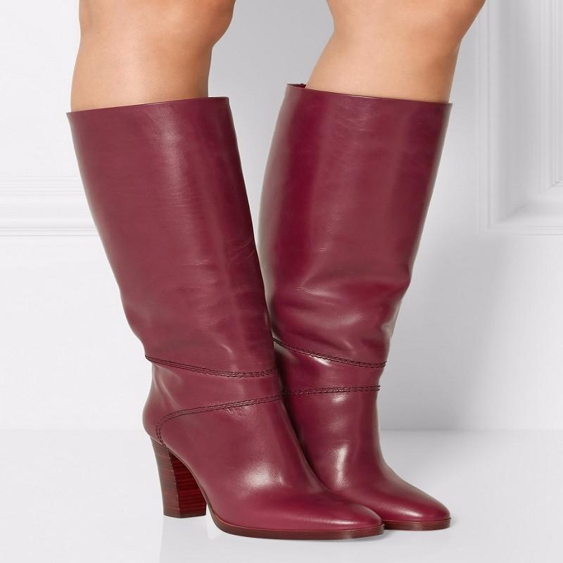 

Knee-high Boots Genuine Leather High Tube Long Boot Comfortable Thick Heel Long Knight Boots Winter Rome Shoes Woman Botas Mujer, As shown