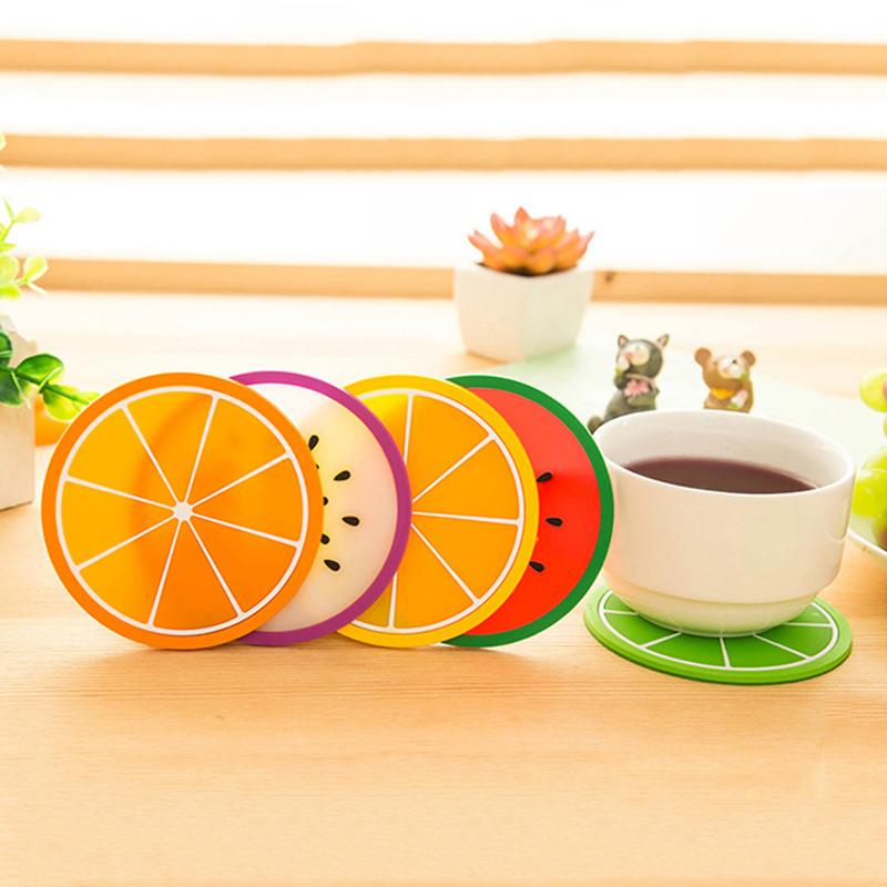 

Hot Coaster Fruit Shape Silicone Cup Pad Slip Insulation Pad Cup Mat Pad Hot Drink Holder Drinkware DBC VT0458