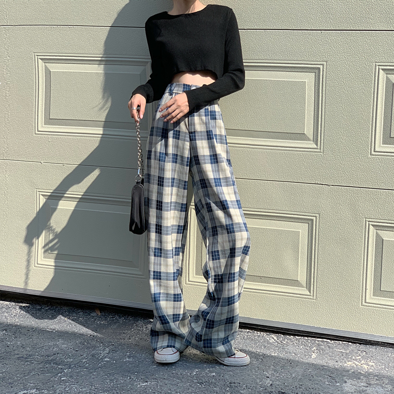 

2021 New Women' Spring New Fashion Release High-waisted Drape with a Versatile Straight Rub Casual Trousers2k Wide Leg 5hzt, Photo color