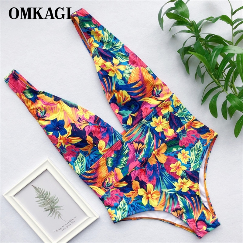 

OMKAGI One Piece Swimsuit Swimwear Women Backless Monokini Push Up Bathing Suit Solid Beachwear Summer Bodysuit Women Y200824, B3115wr