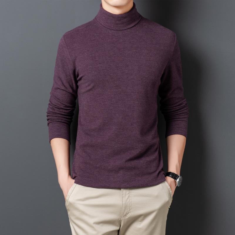 

Men's Sweaters High Quality Mens Fashion Turtleneck Pullovers Men Casual Sweater Elasticity Knitted Slim Fit For, White;black