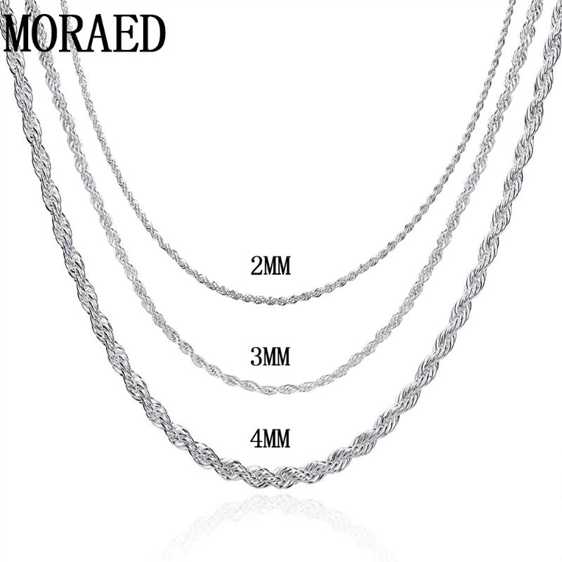 

Chains Wholesale 925 Sterling Silver 2mm/3mm/4mm Snake Chain Necklace For Men Women Twist Rope Fashion Jewelry