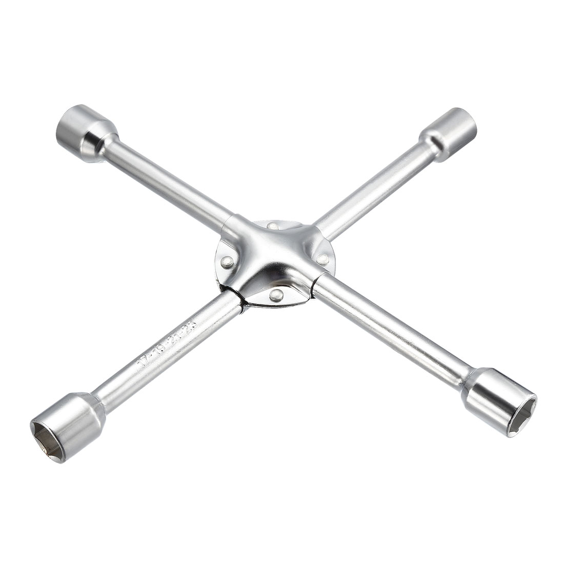 

uxcell Lug Wrench - 14-inch Universal 4-Way Cross Spanner with 17mm 19mm 21mm 23mm Standard Sockets for Car Tire Repair