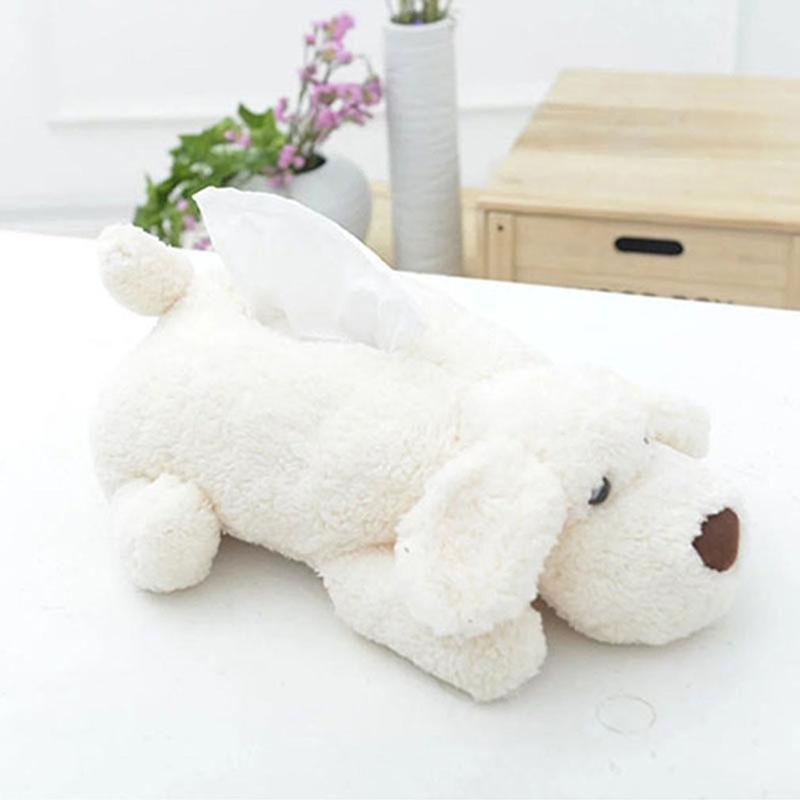

Novelty Napkin Holder White Brown Cute Teddy dog Hyena Tissue Set Box Cover