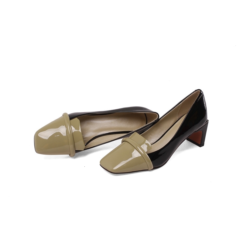 

2021 New Pumps Genuine Women's Fashions High Spring Heels Wedding Green White Shoes 0LNT