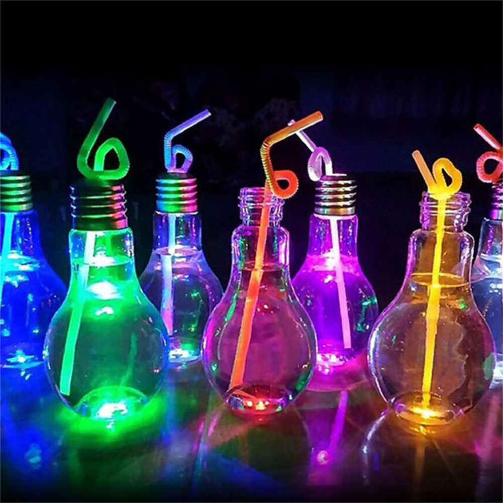 New LED Light Bulb Water Bottle Plastic Milk Juice Water Bottle