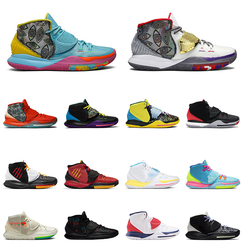 

kyrie 6 men basketball shoes miami heal the world pool oracle aqua bred eleven designer mens trainer sport sneakers, # 33