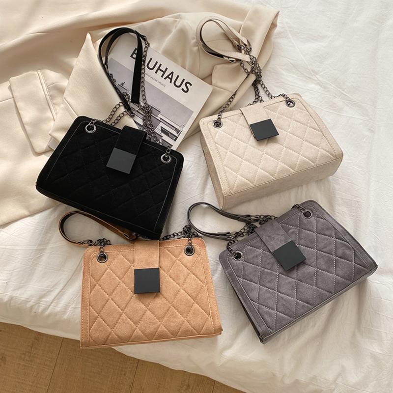 

Fashion Casual Messenger Bag Lady Solid Scrub PU Leather Shoulder Tote Street Purse Handbag, 03