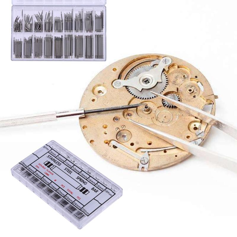 

360pcs Watch Band Spring Bars Kit Set 8-25MM Stainless Steel Watch Band Spring Bars Strap Link Pins Watchmaker Hand Tool Set