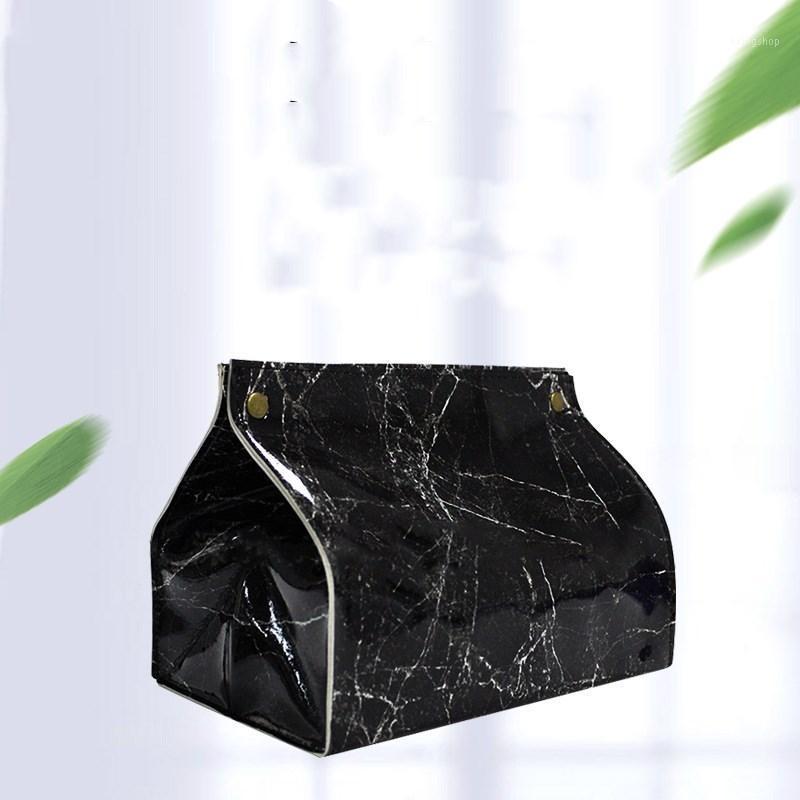 

Chic Tissue Case Box Home Car Towel Container Leather Marble Pattern Napkin Papers Bag Holder Box Case Pouch Table Decoration1