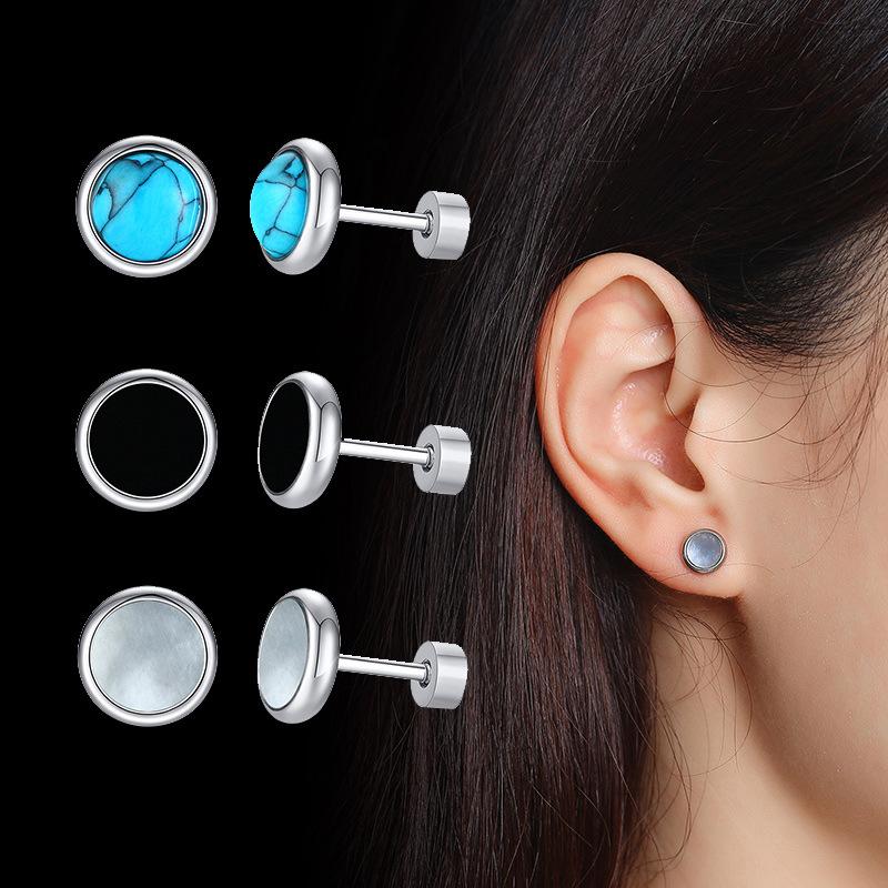 

Stainless steel men and women earrings Temperament titanium steel earring for woman man in 6 colors