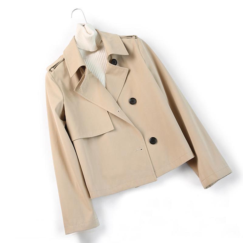 

High quality Japanese Short windbreaker women new casual clothing jacket coat women 2021 spring autumn office lady coat femme, Khaki