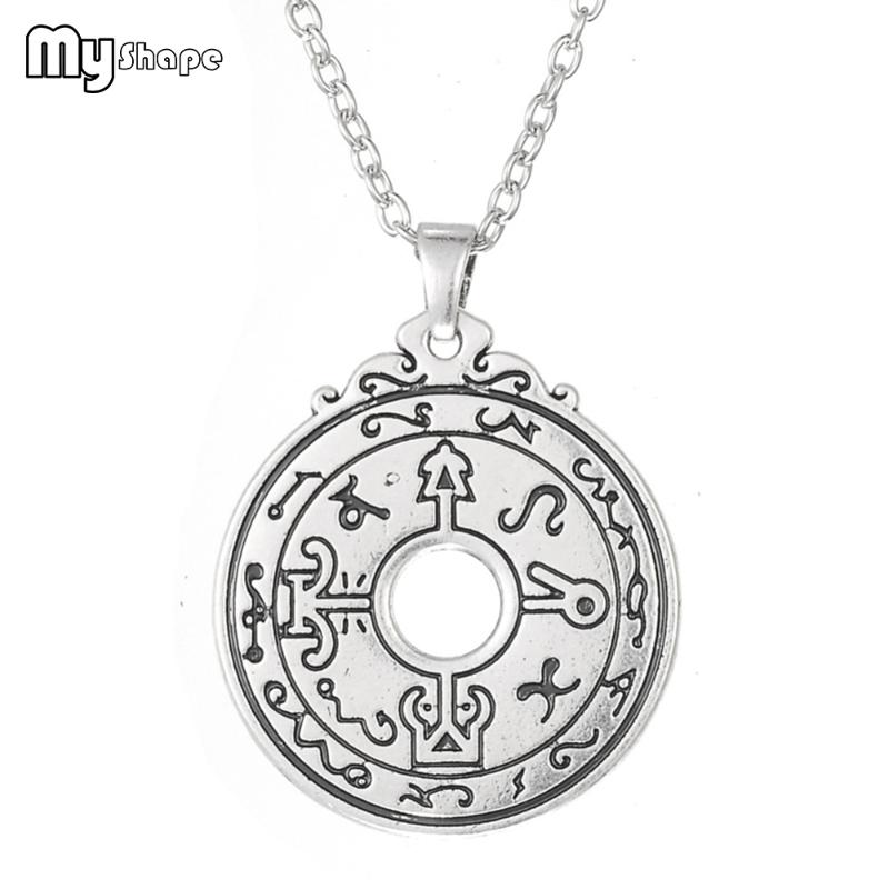 

my shape double sides Handmade Healers Magical Talisman Pewter Power Pendant necklace