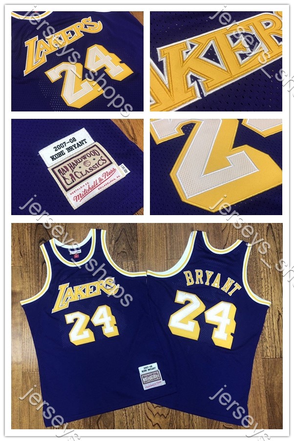 

mens Throwback Los Angeles Lakers Basketball Jerseys Purple Mitchell & Ness 2007/08 Stitched Hardwoods Classics Shirts Sweatpants, Black;red