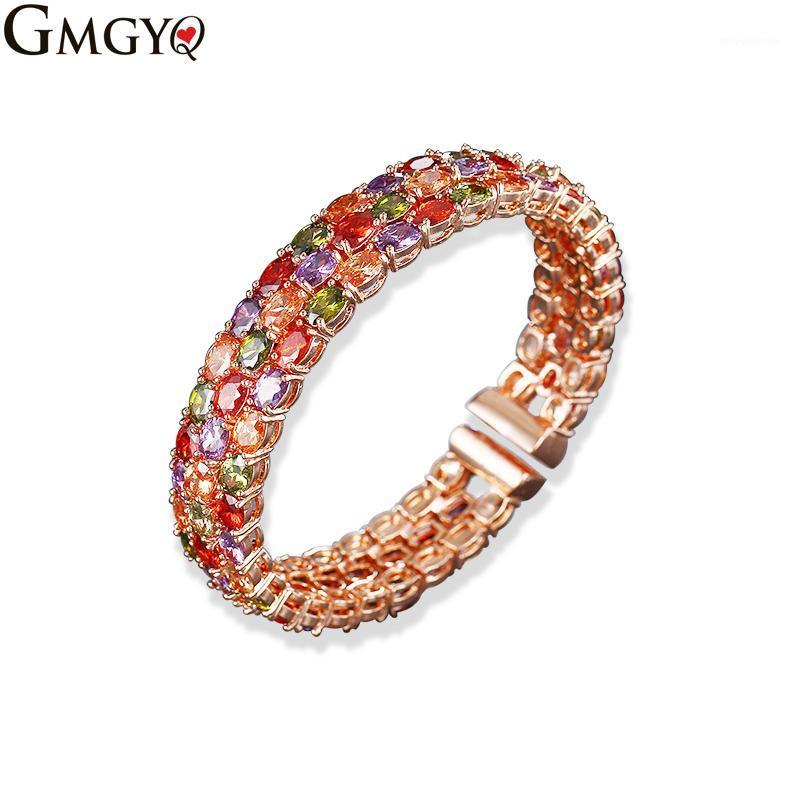 

GMGYQ High Quality Colour Ovoid CZ Jewelry For Women's European Style Bracelet Bridesmaid Jewelry Gift Opening Adjustable1