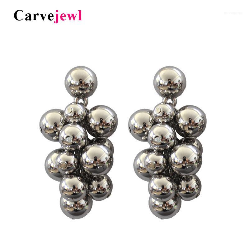 

Carvejewl European American big Hyperbole gold silver plated color earrings CCB cluster drop dangle earrings for women jewelry1