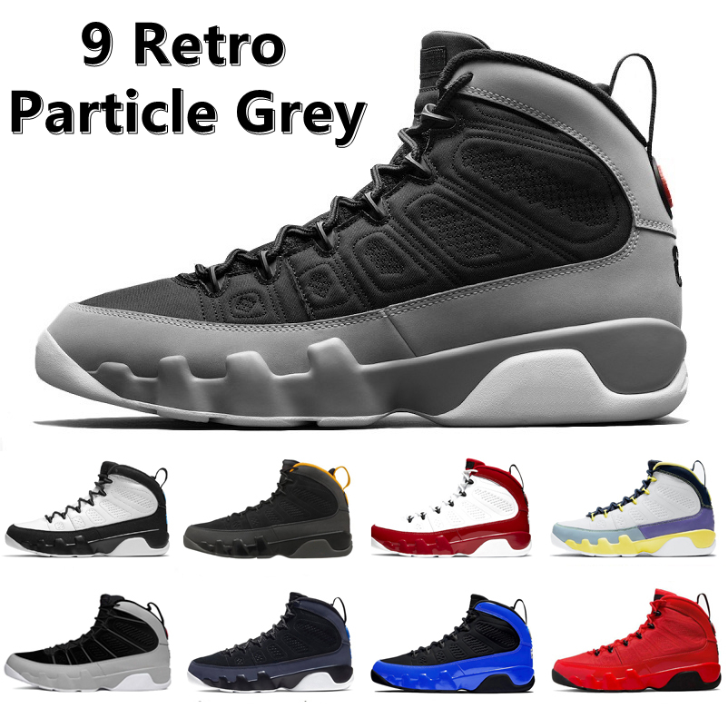 

Jumpman 9 OG 9s men Retro Basketball Shoes Particle Grey Chile Gym Red Motorboat Black White UNC Racer Photo University Gold Blue JBC mens trainers sports Sneakers, Pay for box