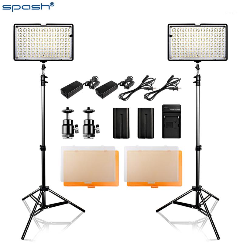 

SPASH 2 in 1 Photography 240 LED Studio Light Kit 3200K/5600K Dimmable Ultra High Power Panel Portable with Light Stand Battery1