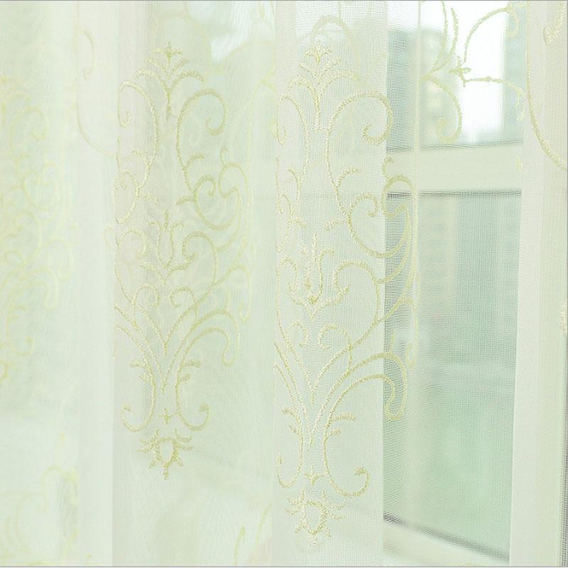 

jacquard embroidery window tulle voile curtains for livingroom bedroom custom drape transparent window sheer, Colour 1