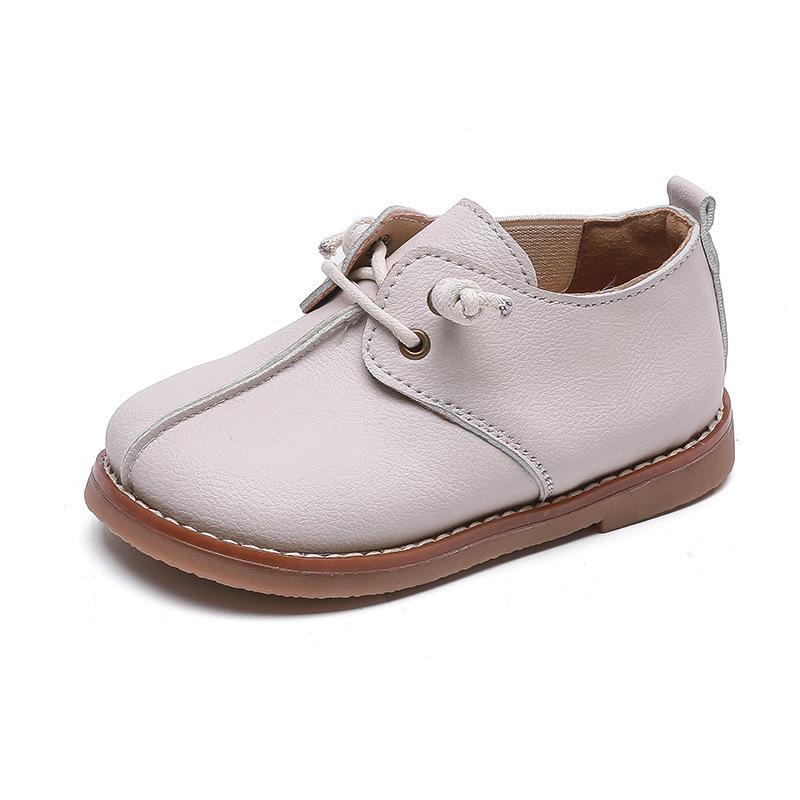 

New Children's Shoes 2021 Spring One-step Baby Shoes Primary School Students Boys and Girls Leather Kids Casual, Black