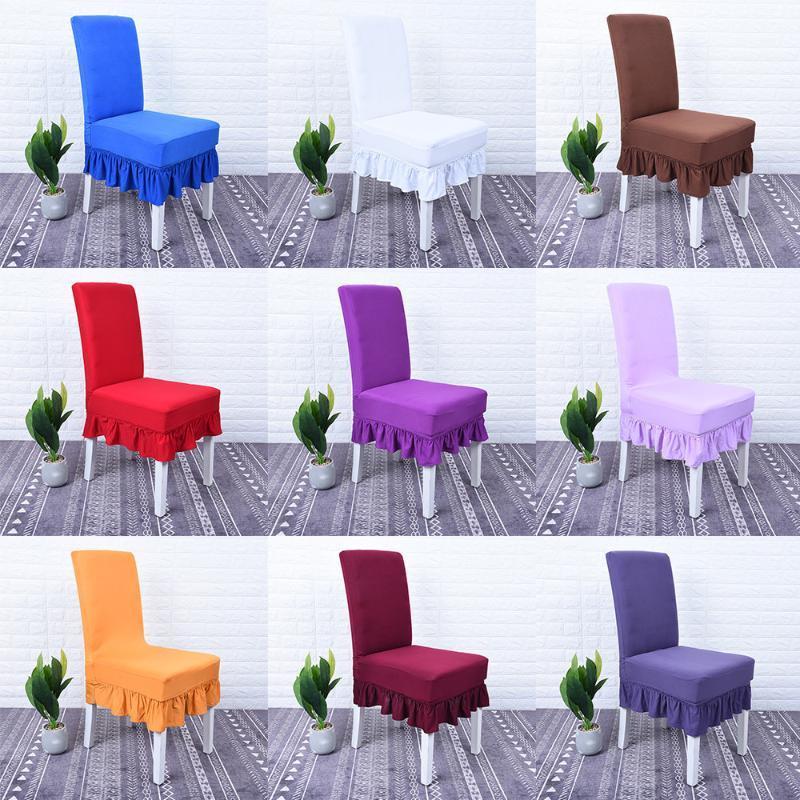 

2020 New Arrival Spandex Chair Cover Stretch Elastic Dining Seat 95% Polyester 5% Spandex Chair Cover Wedding Banquet Plain Dyed1