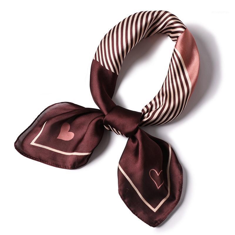 

2020 new spring summer scarf square women fashion geometric striped silk scarves Love pattern gift for lady girl neckerchief1