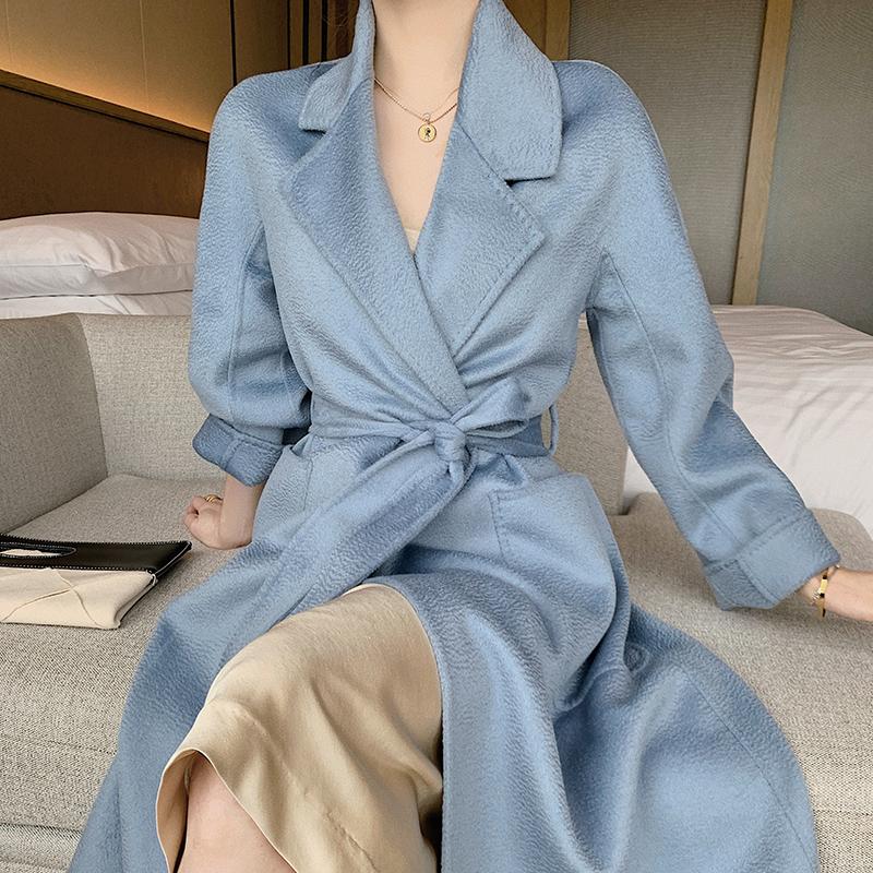 

Autumn Winter Overcoat 100% Merino Wool Ladies Warm Long Sleeve Thick Warm New Fashion Women Long Jacket Coats Cardigan, Pink