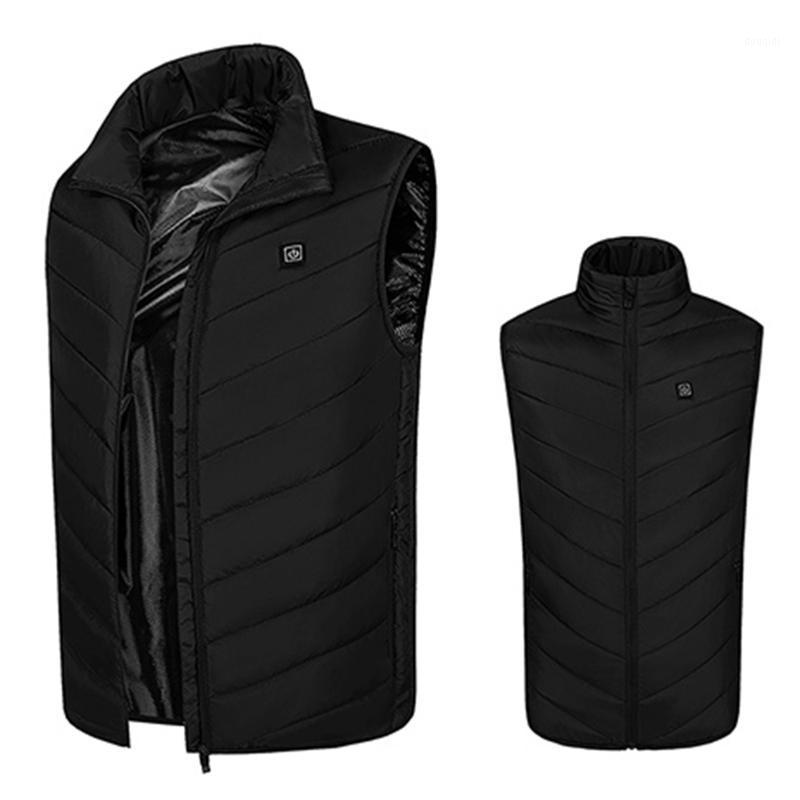 

Outdoor Heating Vest USB Charge Heated Coat Electric Heating Vest Carbon Fiber Clothes for Women and Men1, Black