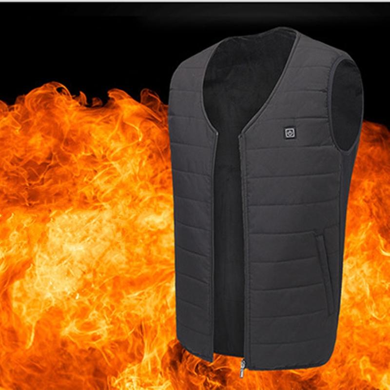 

Heated Vest Warm Winter Warm Electric USB Jacket Men Women Heating Coat Thermal, As pic