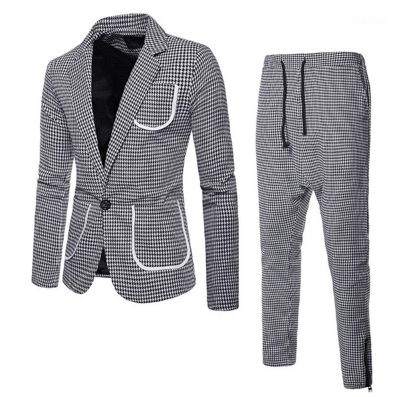 

suits men 2019 Korea Blazers Suit 2-Piece Slim Suits Blazer Business Wedding Party Jacket Coat & Pants Blazers coat1, White;black