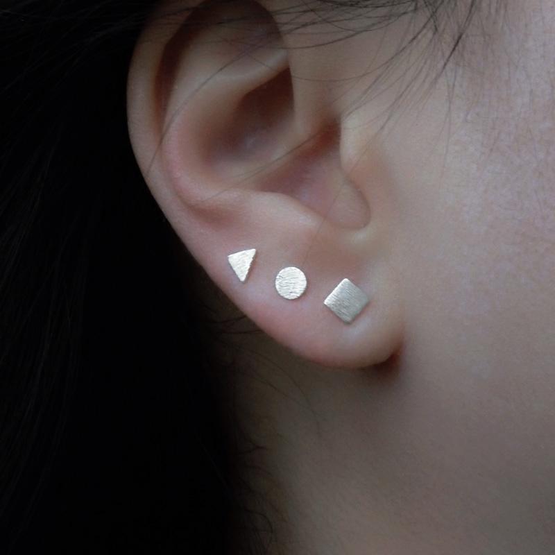 

925 Sterling Silver Heart Triangle Cross Star Post Stud Earrings Jewelry A1201