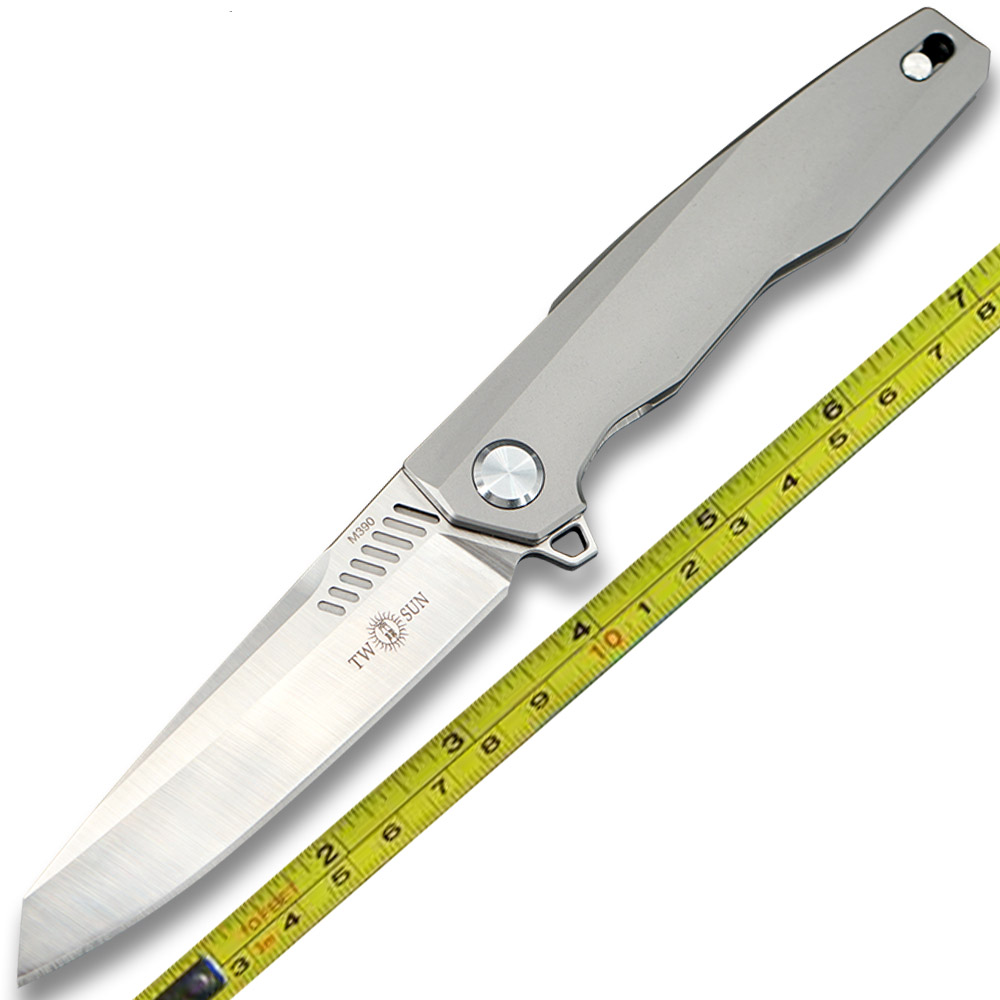 

Twosun Outdoor Screwless Tenon-And-Mortise Work Titanium M390 Folding Knife TS88