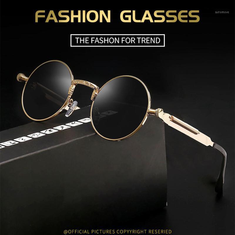

BANSTONE Round Metal HD Sunglasses Steampunk Men Women Fashion Glasses Brand Designer Retro Vintage Sunglasses UV4001