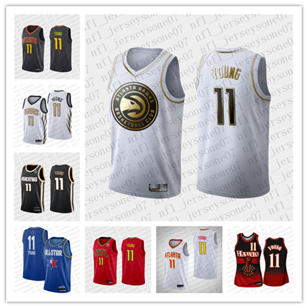 

2020 Custom Mens women youth atlanta Hawks 11 Trae Young Basketball red black white Swingman Jersey