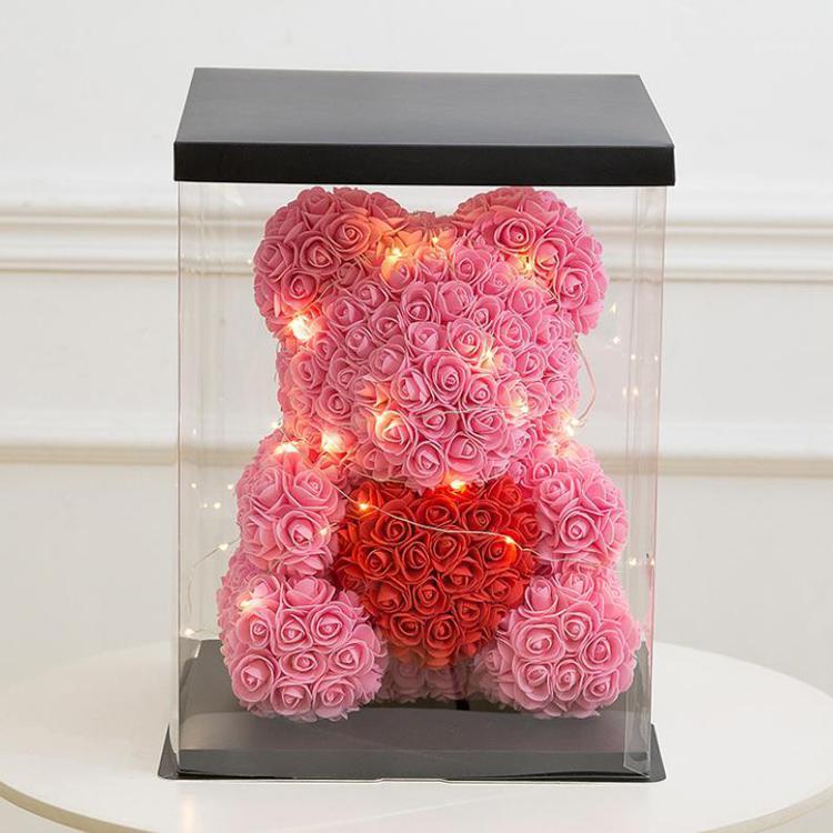 

Artificial Teddy Rose Bear Box Package Box Christmas Gift 6 inch Cake1