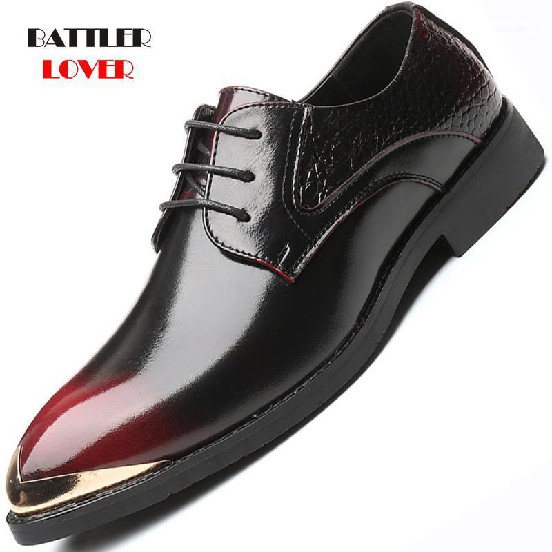 

38-48 metal pointed toe mens dress shoes business Stylish Gentleman's comfortable formal shoes men leather lace up office1, 100 pcs choose this