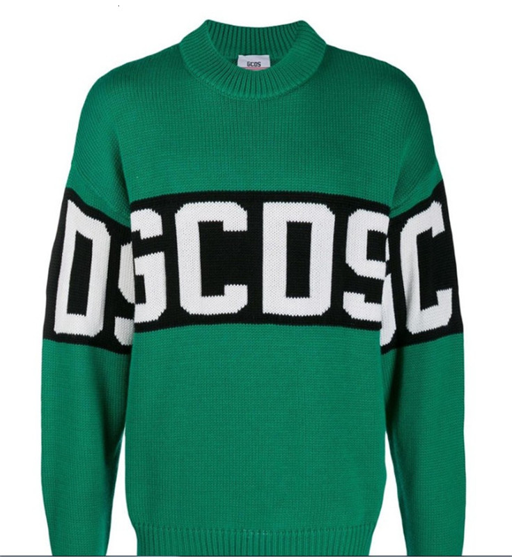 

GCDS Popular Logo Couples Sweater Man Women Autumn And Winter Warm EI9R, Black