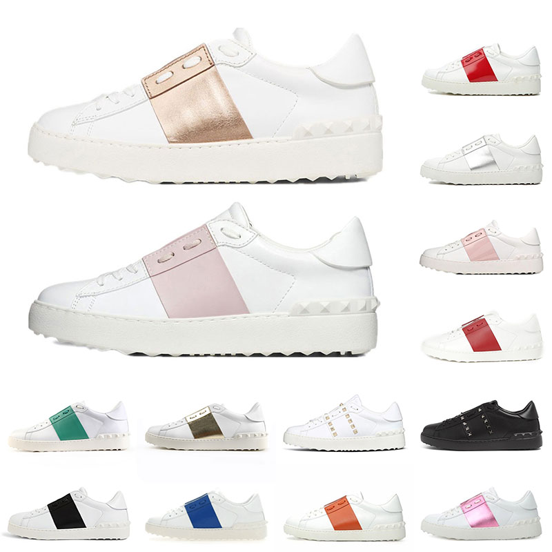 

Light colorway womens luxury brand designer shoes 2022 hotsaling rivets casual shoes low flat lightweight skateboarding sneaker black white striped trainer, Color (3)