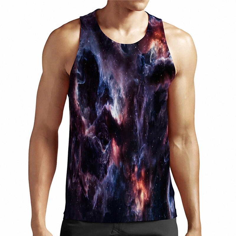 Men's Unisex Tank Top Undershirt 3D Print Galaxy Graphic Prints Plus Size Round Neck Casual Daily Print Sleeveless Tops Basic Designer Big a