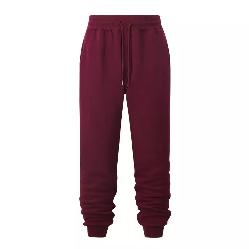 

Men Pants S-3XL Solid Color Fleece Warm Threaded Cuffs High 499, 499-a603