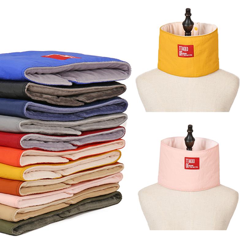 

2020 New Solid Ring Scarf Women Warm Winter Snood Button Velvet Thicken Neck Scarves Collar Unisex Child Men Outdoor Scarfs