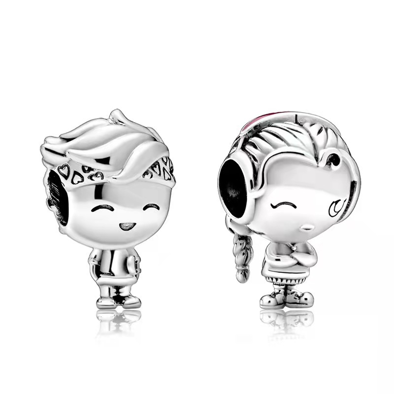 

new charm boy and girl beads silver charm beads fit for Diy Bracelet bead for bangle snake chain DIY Jewelry Accessories