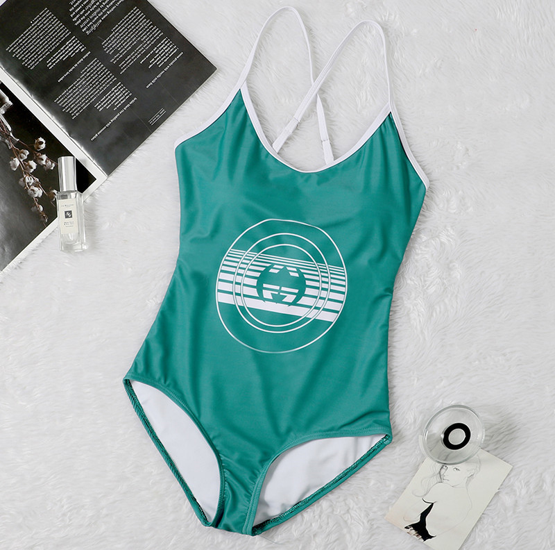 

Green Print Swimwear Luxury Padded Women' Push Up Wear Outdoor Beach Tourism Vacation Must Bandage One-piece Swimsuits