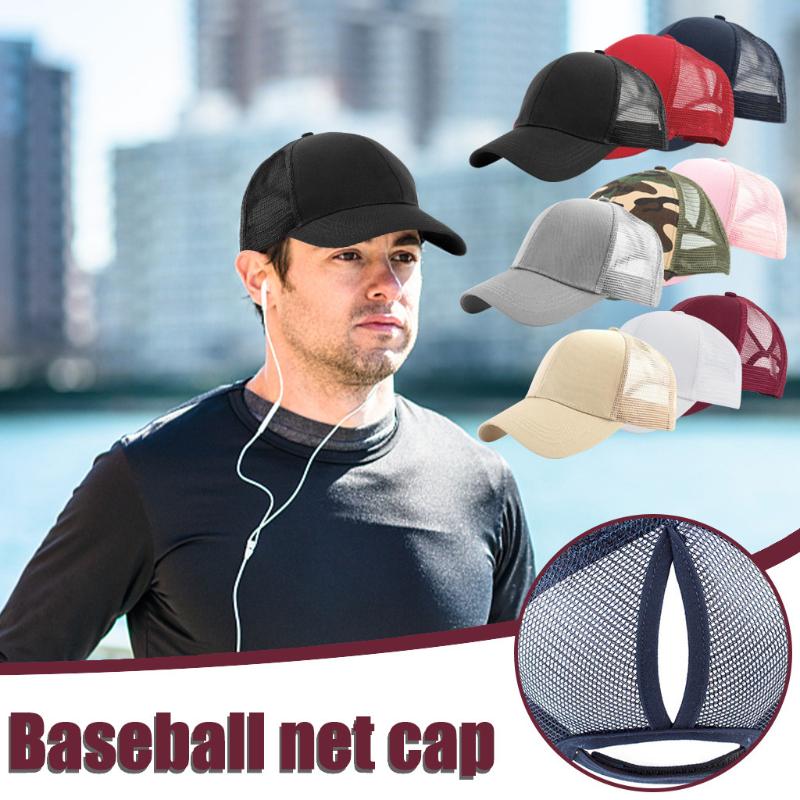 

Hats, Scarves & Gloves Sets Unisex Fashion Outdoor Baseball Mesh Cap Patchwork Cotton Men Women Open Back Solid Color Sun Hat Casquette 2021